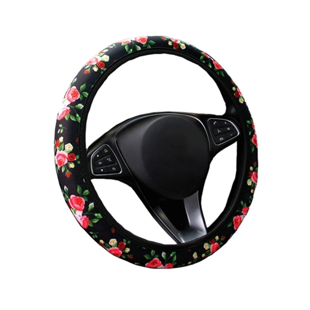 Roses steering wheel cover